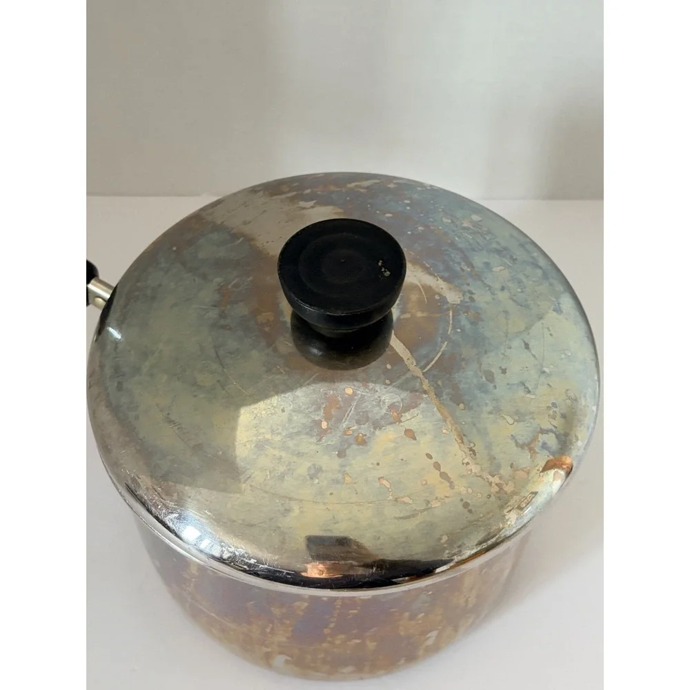 Vintage‎ Revere Ware 1801 Saucepan 1.5 Qt Stainless Steel Copper Bottom w/ Lid